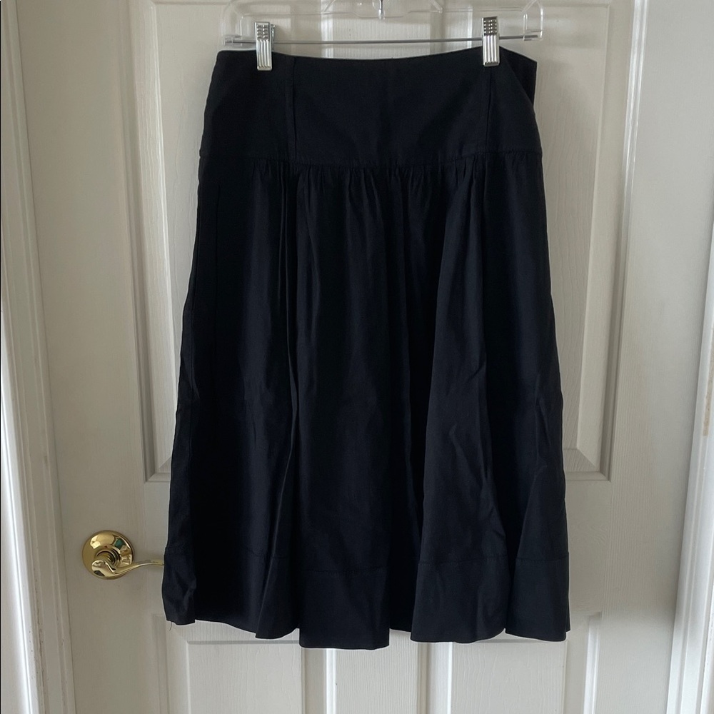 Theory Vintage Black Linen Full Skirt